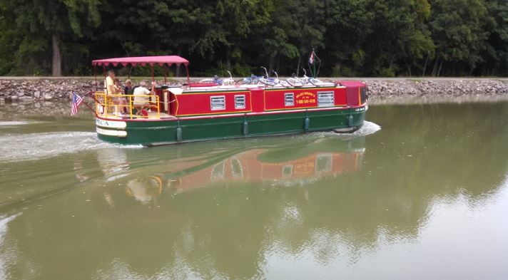 canal boat on lake erie